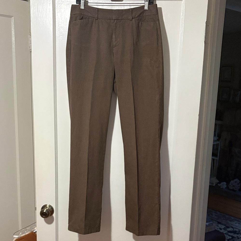 Dockers Trousers Women's Size 8 Brown Pin-Striped